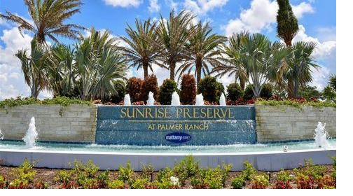 Sunrise Preserve at Palmer Ranch entrance monument in Sarasota Florida