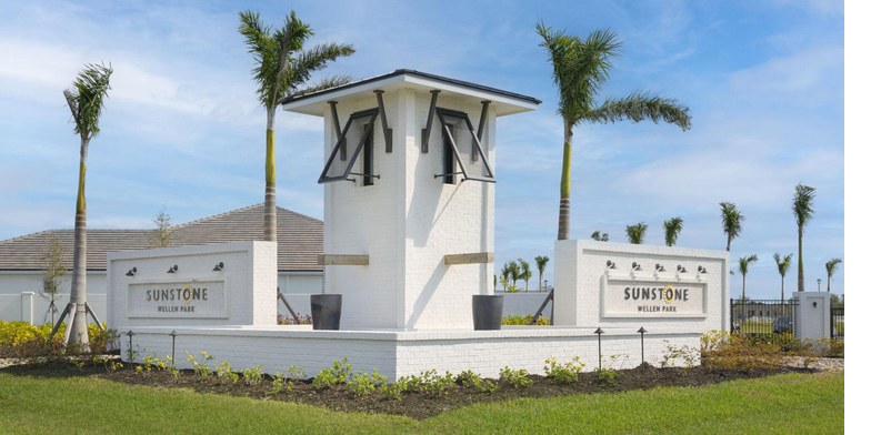Entrance monument for Sunstone at Wellen Park in Venice, Florida